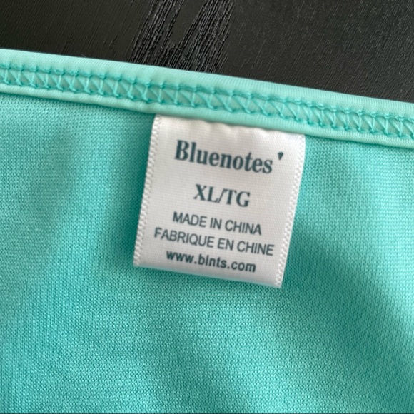 NWOT Bluenotes Turquoise Ruffle Side Tie Bikini Bottom - Picture 3 of 4